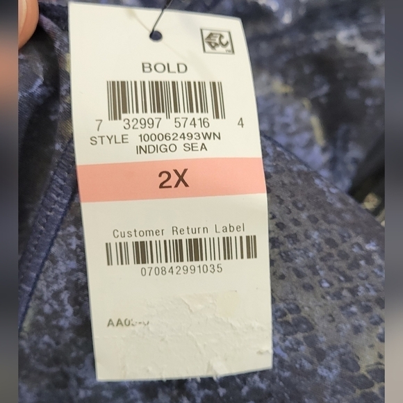 NWT 🔖Ideology Blue Black Snakeskin Leggings Size 2X - Picture 12 of 15